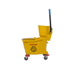 Single Mop Wringer Trolley Yellow